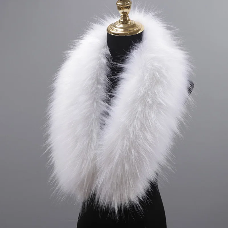 Top Trends: Faux Fox Fur Collar Fashion Fur Trim For Hood Winter Warm Furry Strips Fake Fur Collar Scarf For Parkas Down Coat Decor Scarves Shoppable Styles - Image 3