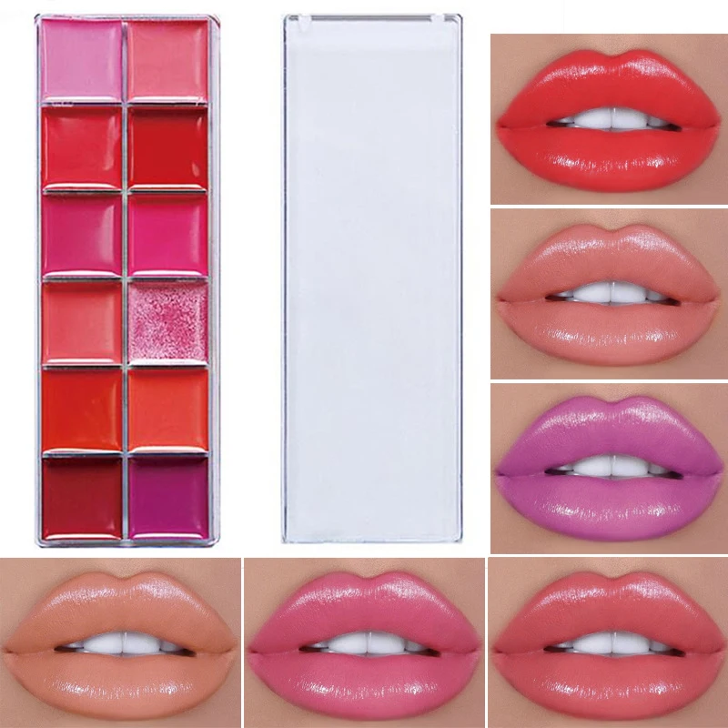 Top Trends: 12 Colors Women Moisturizing Long Lasting Lip Gloss Palette Girls Nude Cosmetic Makeup Lip Tools Lipstick Female Shoppable Styles