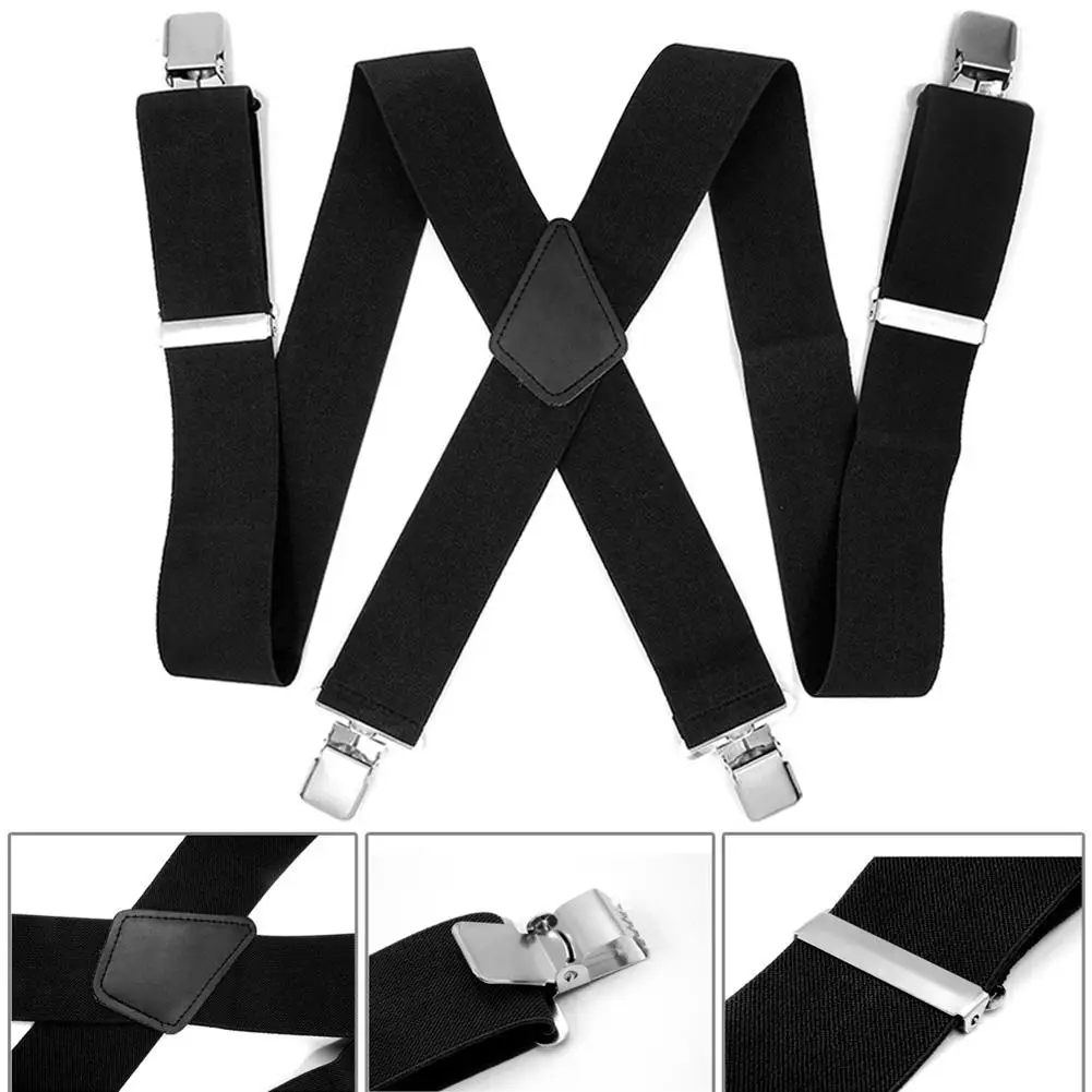 Top Trends: HOT SALES Adjustable Men Elastic Clip-ons X-Back Suspender Pants Wide Band Braces Strap Wholesale Dropshipping Shoppable Styles