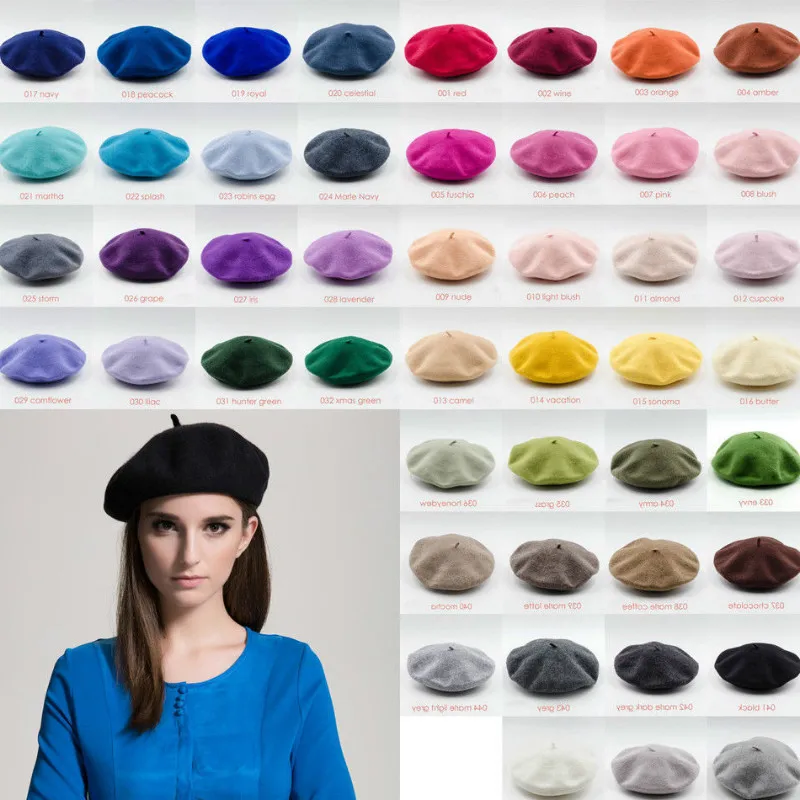 Top Trends: Women Girls Beret French Artist Warm Wool Winter Beanie Hat Retro Vintage Plain Beret Solid Color Elegant Ladies Shoppable Styles