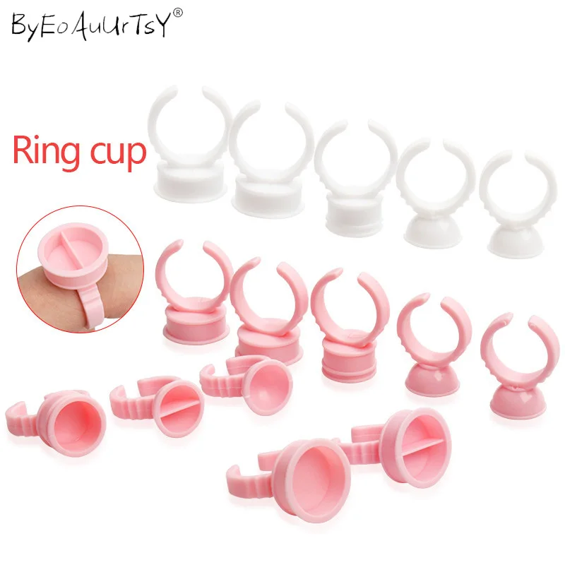 Top Trends: 100pcs Disposable Ring Caps Microblading Tattoo Ink Cup For Permanent Pigment Holder Rings Accessories Makeup Tattoo Tools Shoppable Styles