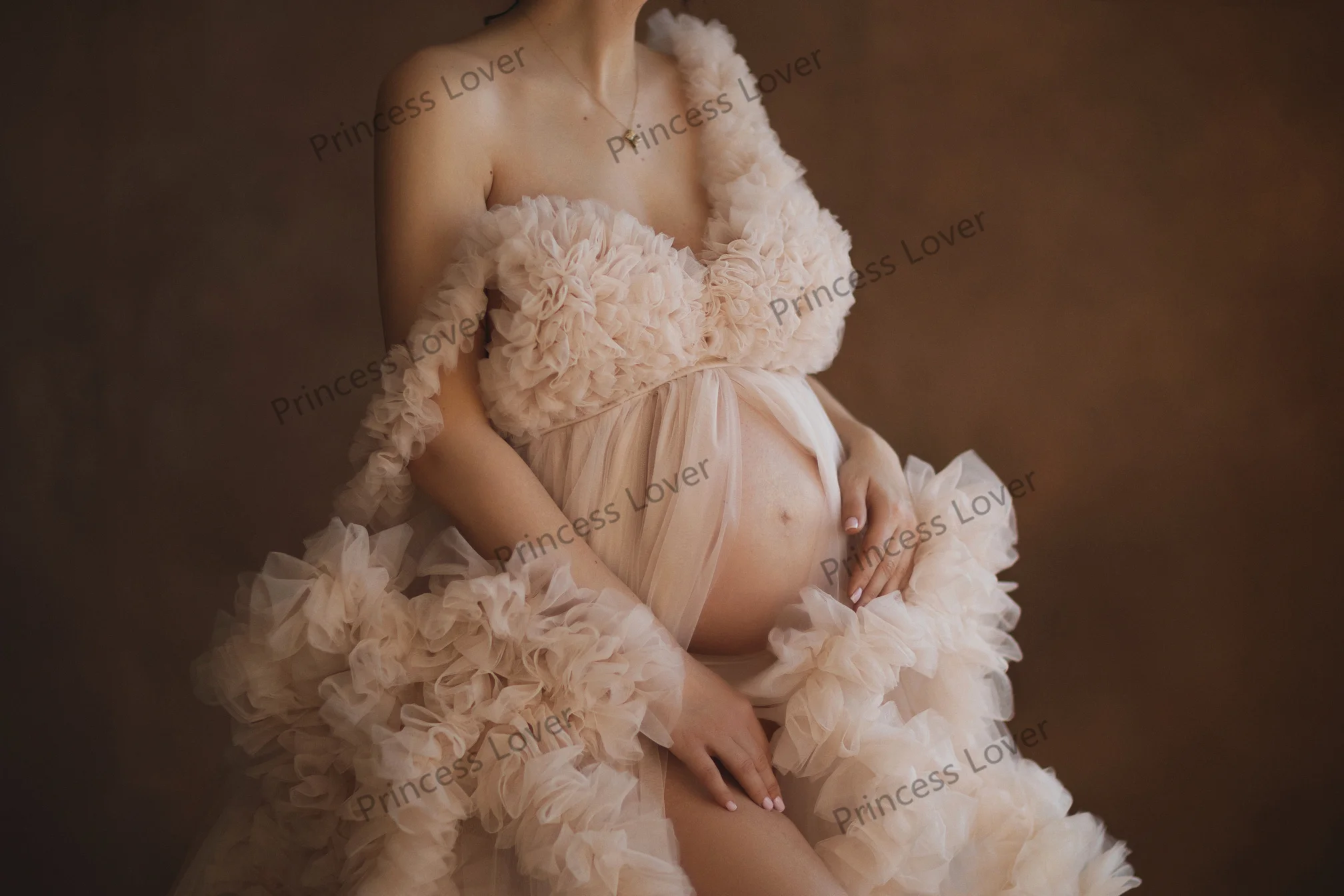 Top Trends: Maternity Dresses For Women Photography Props Bridal Robe платье для беременных Tulle Ruffles Wrap Fluffy Baby Shower Gown Shoppable Styles - Image 3