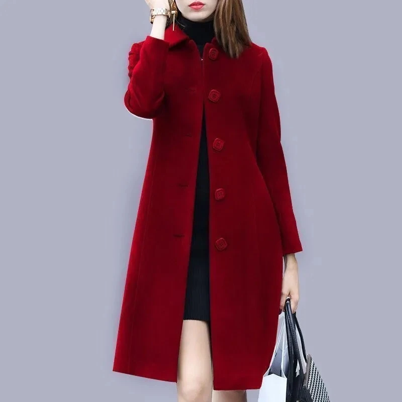 Top Trends: Woolen Coat Women's Long British Style 2022 Autumn Woolen Jacket Female Woolen Suit Winter Jacket Women Outercoat Women Cardigan Shoppable Styles