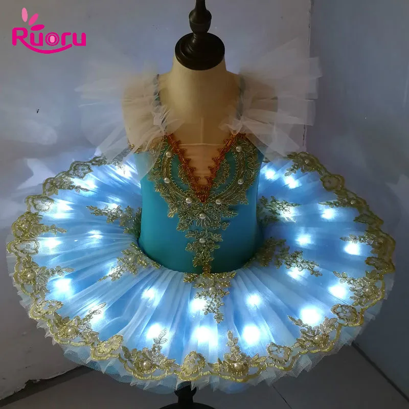 Top Trends: Ruoru Tutu Ballet Led Light Swan Lake Ballerina Pancake Tutu Girl Women Adult Child Ballet Dress Kids Dance Costumes Tutu Led Shoppable Styles