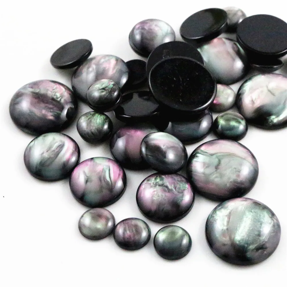 Top Trends: 8mm 10mm 12mm 14mm 16mm 18mm 20mm 7 Size Style Black Shell Color Flat Back Resin Cabochons Cameo Shoppable Styles