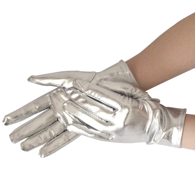 Top Trends: Unisex Gloves Sexy Etiquette Gloves Fake Leather Metallic Gloves Evening Party Performance Mittens Patent Leather Silver Gold Shoppable Styles - Image 6