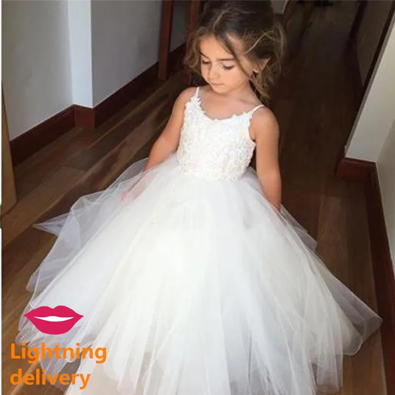 Top Trends: New First Communion Dresses For Girls Champagne O-neck Sleeveless Ball Gown Lace Appliques Flower Girl Dresses For Weddings Shoppable Styles