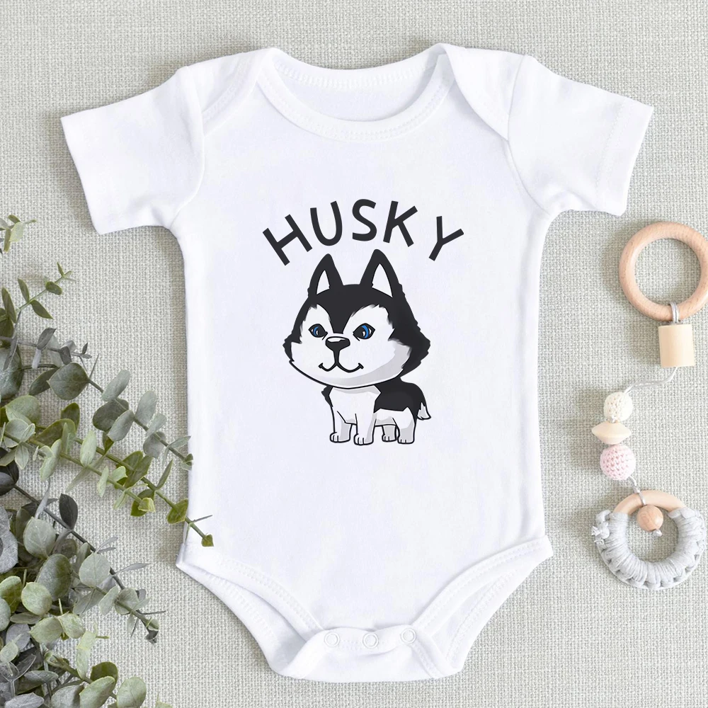 Top Trends: Funny Husky Twin Baby Clothes Summer Short Sleeve Baby Body Girl Bodysuit Spain France Fashion Onesies Casual Jumpsuit For Kids Shoppable Styles