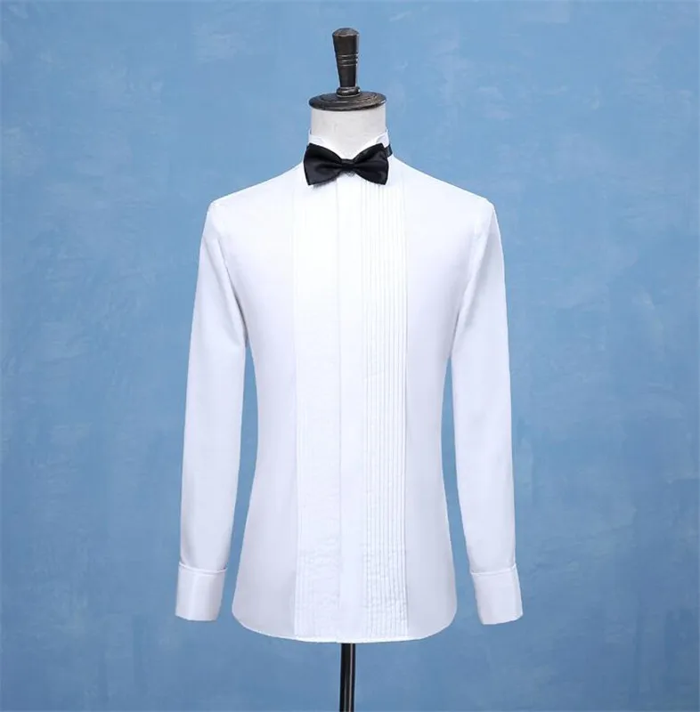 Top Trends: White Wedding Tuxedo Men Shirt French Cufflinks Long Sleeved Shirt Male Social Business Dress Work Men Business Shirts Formal Shoppable Styles