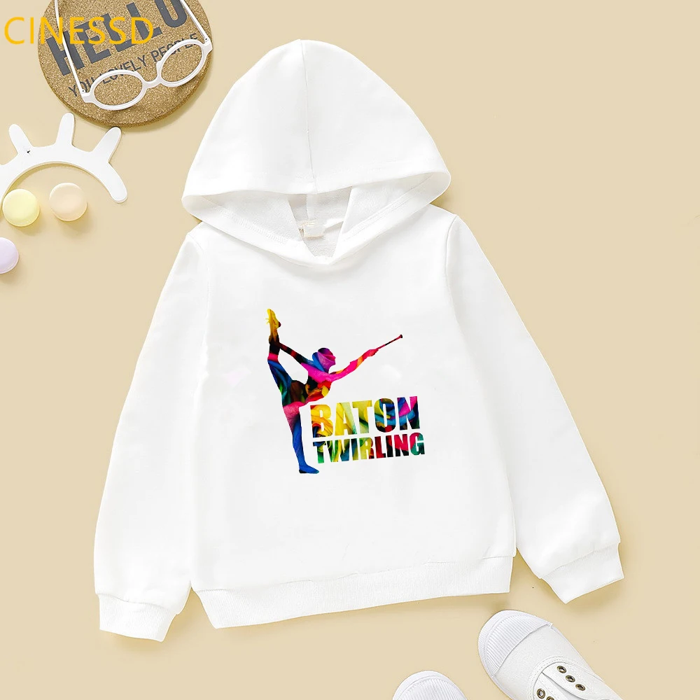 Top Trends: Newest Girls Hoodie Baton Twirling Design Children&#039;S Tracksuit Cap Sweatshirt Winter Thick Clothes Sports Gymnastics Lover Gift Shoppable Styles