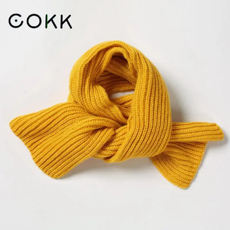 Top Trends: COKK Children Winter Scarf Baby Warm Knitted Scarves For Ladies Boys Girls Soft Kids Scarf Women Thick Warm Black Accessories Shoppable Styles