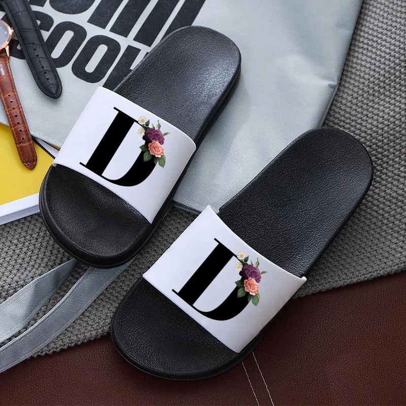 Top Trends: Letters Printed Women Slippers Cartoon Slippers Summer Sandals Non-Slip Flat Beach Shoes Girls Bathroom Flip Flop Indoor Slipper Shoppable Styles