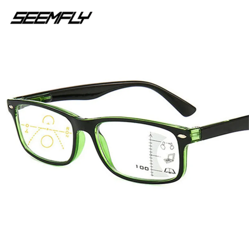 Top Trends: Seemfly Retro Anti Blue Rays Progressive Multifocal Reading Glasses Men Women Near Far Sight Eyeglasses Computer Goggle Eyewear Shoppable Styles