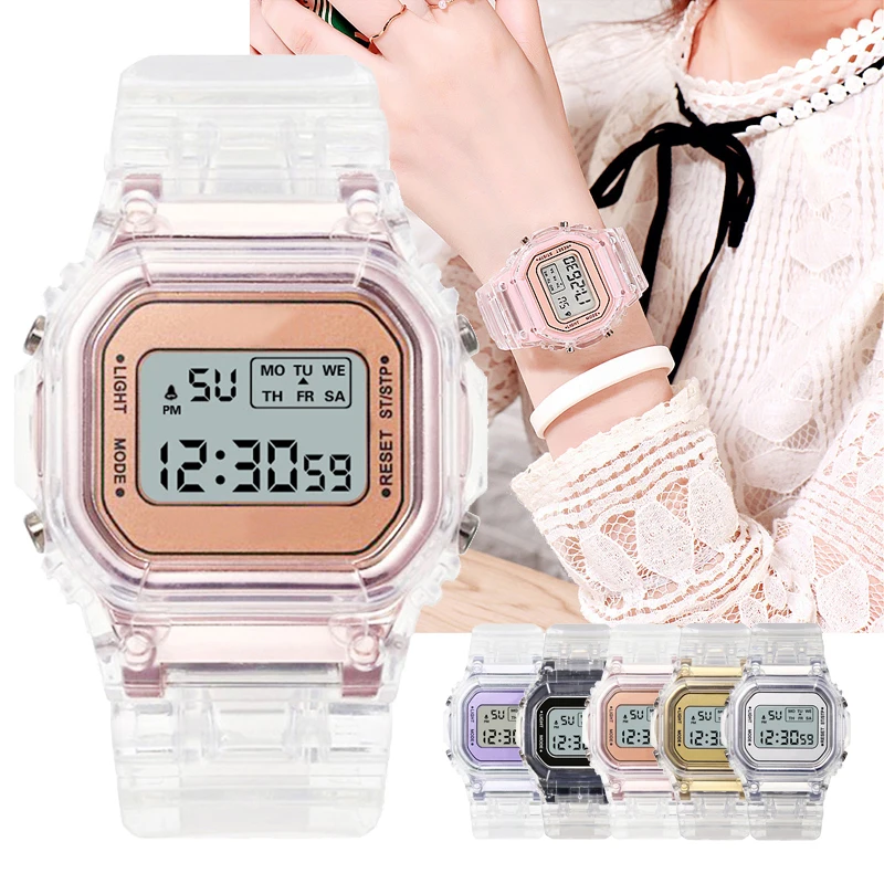 Top Trends: Fashion Watch Women Men Gold Casual Transparent Digital Sport Watches Lover&#039;s Gift Clock Children Wristwatch Female Reloj Mujer Shoppable Styles