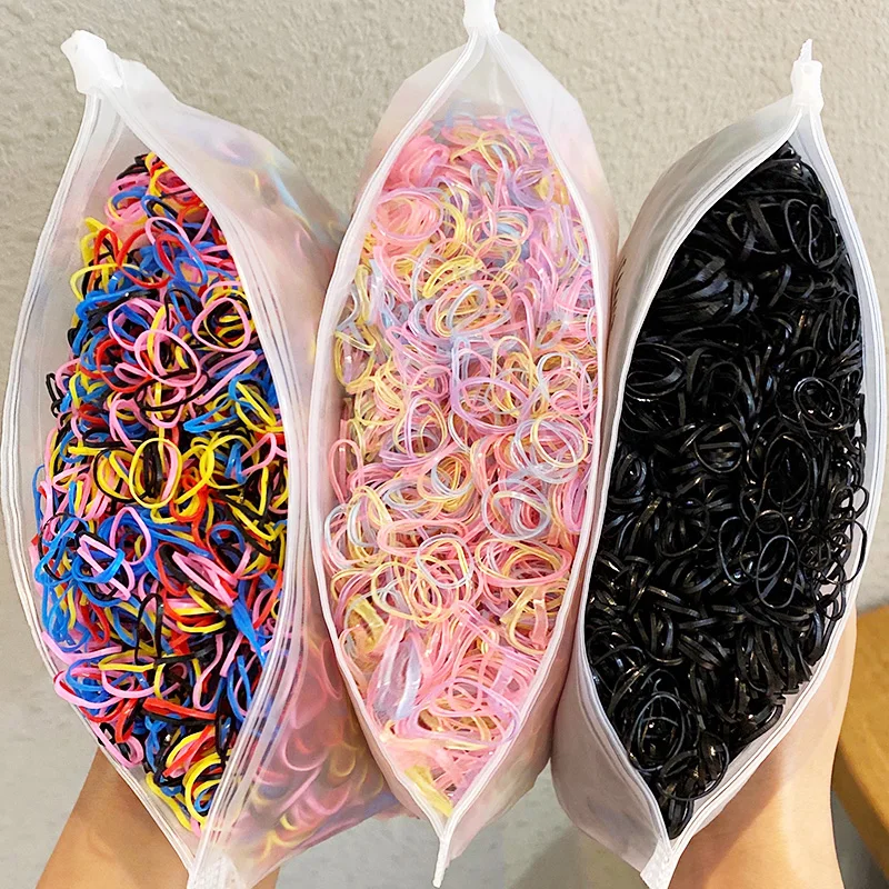 Top Trends: 1000pcs / Pack Girls Colorful Small Disposable Rubber Bands Gum For Ponytail Hold Scrunchie Hair Bands Fashion Hair Accessories Shoppable Styles