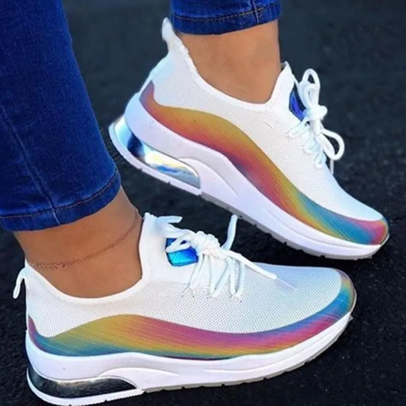 Top Trends: Women Colorful Running Sneakers Ladies Casual Shoes Lace Up Vulcanized Shoes Female Flat Walking Shoes Woman Sport Shoes Shoppable Styles