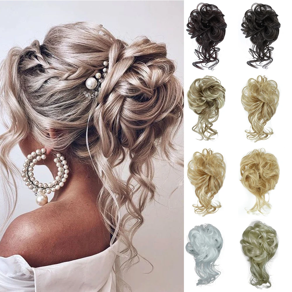 Top Trends: Hairstar Bun Extensions Messy Curly Elastic Hair Scrunchies Hairpieces Synthetic Chignon Donut Updo Hair Pieces For Women Girls Shoppable Styles