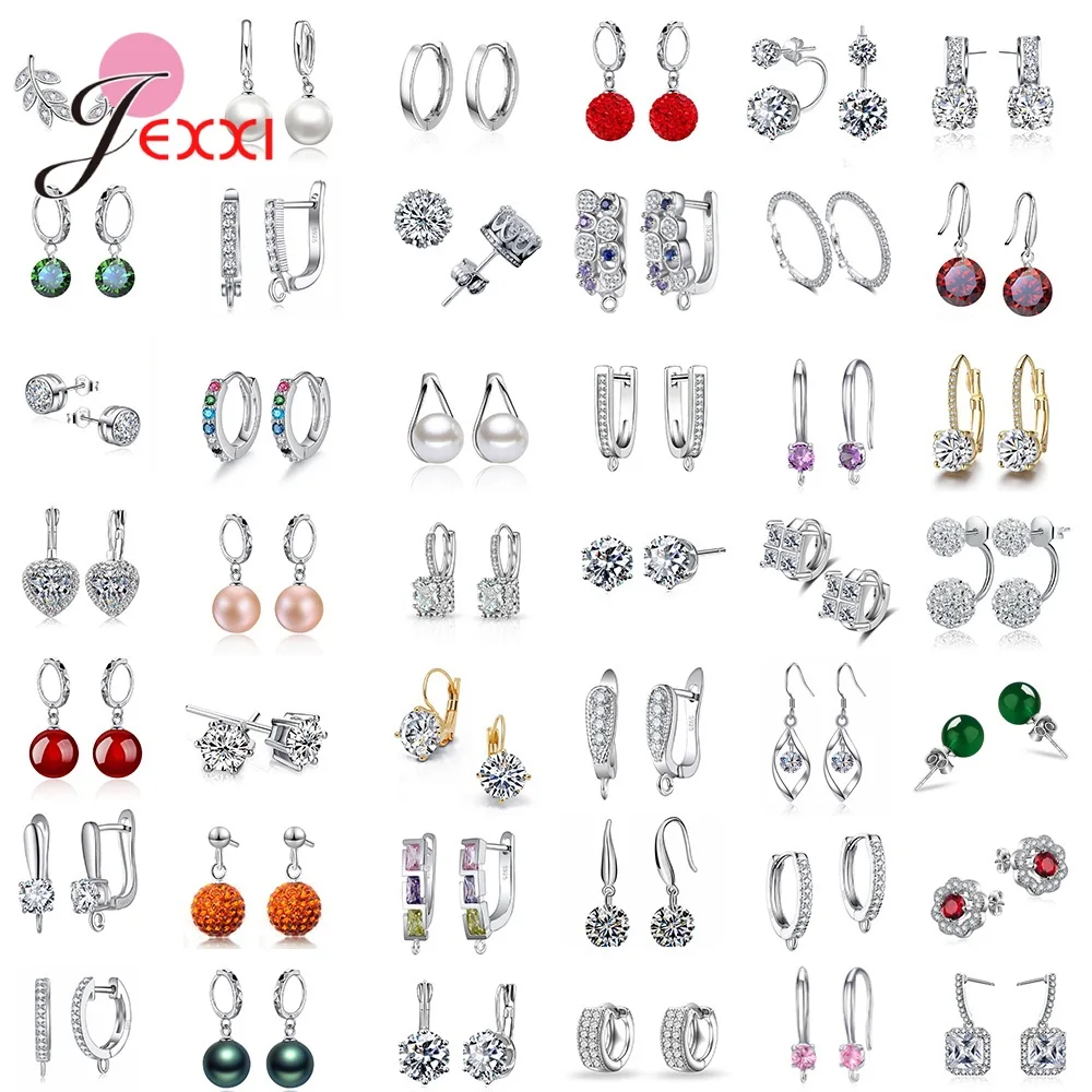 Top Trends: New Fashion 925 Sterling Silver Earrings Jewelry Sets Multiple Style Jewelry Accessory In One Set Female Nice Jewelry Gift Shoppable Styles