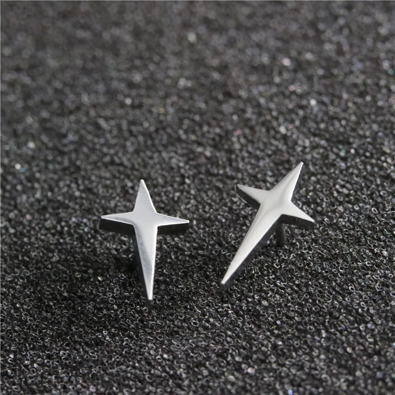 Top Trends: 2023 Stainless Steel Earrings Geometric Women Men Hip Hop Black Star Ghost Spike Stud Fashion Jewelry Best Gift пирсинг Shoppable Styles - Image 5