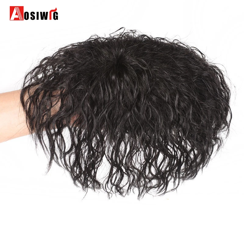 Top Trends: Aosiwig Synthetic Hair Natural Replacement Hairpiece Fake Women Kinky Curly Corn Beard Hair Replacement Clip In Hair Extension Shoppable Styles