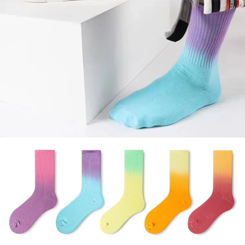 Top Trends: Tide Socks Hanging Dye Gradient Tube Socks Tie Dye Basketball Sports Socks Skateboard Socks Lovers Hip-hop Men And Women Socks Shoppable Styles