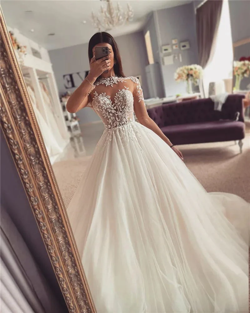 Top Trends: Beautiful A Line Wedding Dresses Gorgeous Lace Appliques Slimming Beautiful Fluffy Princess Style Mopping Beach Bridal Gown 2024 Shoppable Styles - Image 4