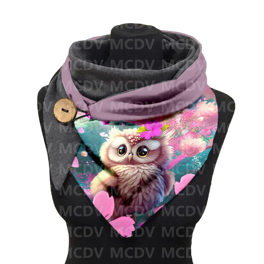 Top Trends: Owl 3D Printed Warm Fleece Casual Scarf And Shawl For Women Warm And Comfortable Scarf Shoppable Styles