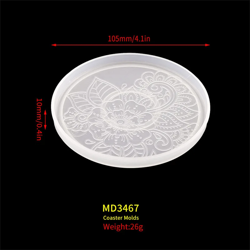 Top Trends: DIY Crystal Silicone Mold Flower Pattern Coaster Mold Round Tea Coaster Cup Pad Tray Mirror Resin Silicone Casting Mould Shoppable Styles - Image 4