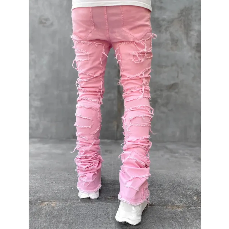 Top Trends: Spring Autumn Men Pink Jeans Pants Hip Hop Y2K Jeans US EURO Men's Trousers Clothing Ropa Hombre Shoppable Styles - Image 5