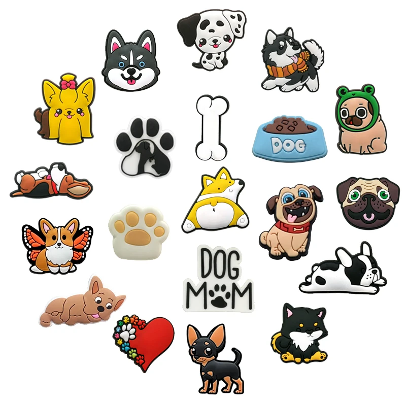 Top Trends: New Arrival Sales 1Pcs PVC Cute Dog Shoe Charms Pin For Croc Charms Accessories Sandals Wristband Decorations Kids Party Gifts Shoppable Styles