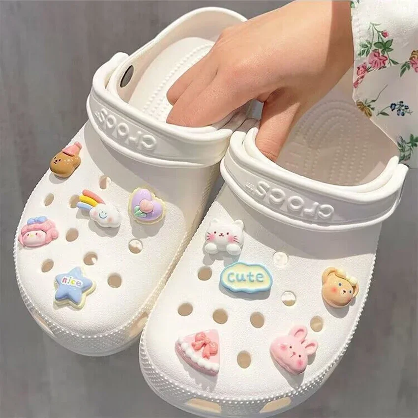 Top Trends: 2024 Kawaii Transparent Summer Slippers Decoration Shoe Charms DIY Wholesale Fit Sandals Accessories Jibz Kids X-mas Party Gifts Shoppable Styles