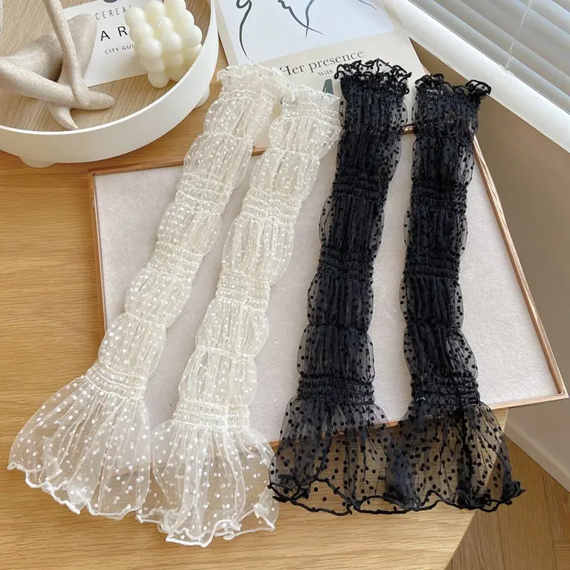 Top Trends: Summer Long Cute Dot Lace Mesh Fingerless Gloves Sun Protection Arm Sleeve Sunscreen Thin Cycling Black Sexy Accessories Shoppable Styles