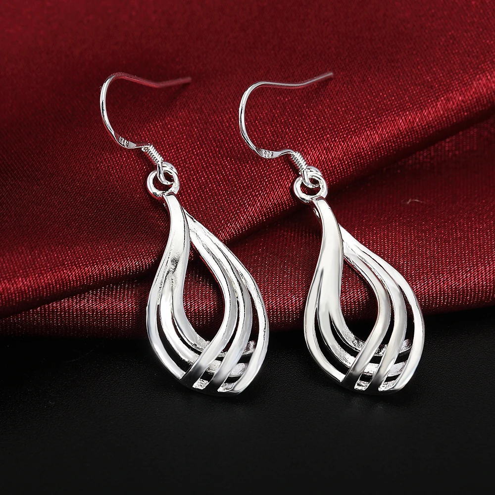 Top Trends: 925 Sterling Silver Earrings Fashion Jewelry Elegant Woman Charm Twist Wavy Line Drop Earrings Trendsetter Christmas Gifts Shoppable Styles