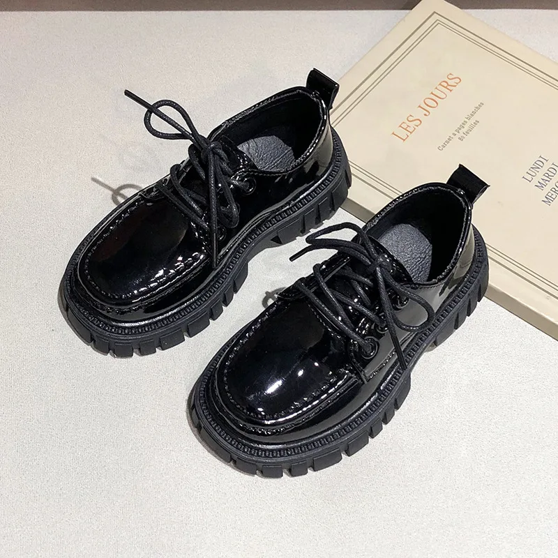 Top Trends: Wednesday Addams Shoes Cosplay Baby Girl Lmitation Leather Shoes 2023 New Black Children Cosplay Shoes Princess Shoes 2-16 Years Shoppable Styles - Image 4