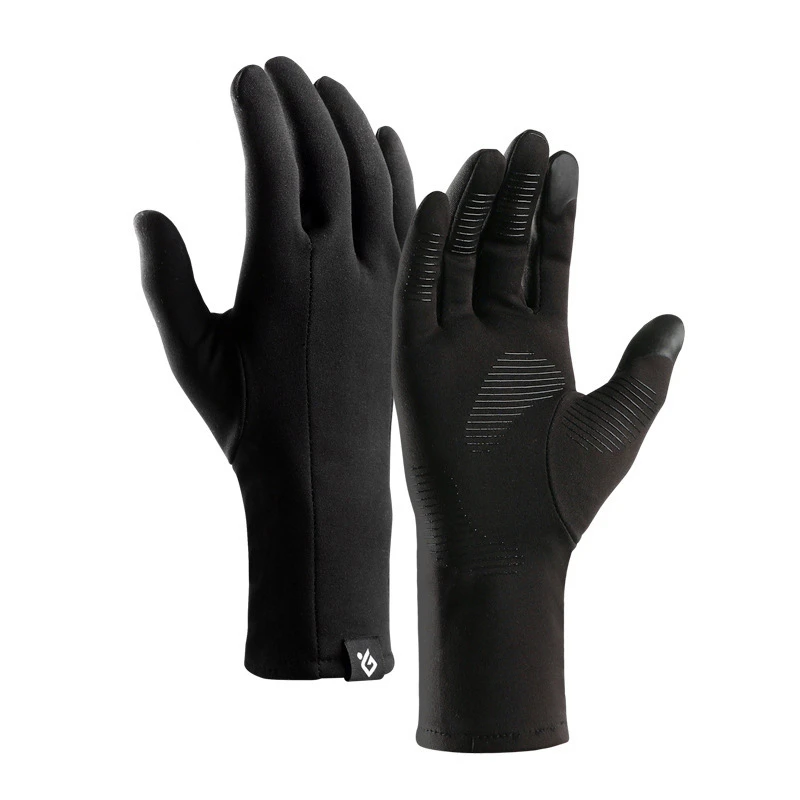 Top Trends: Men Winter Cycling Gloves Outdoor Sports Running Motorcycle Ski Touch Screen Fleece Glove Silicone Non-slip Windproof Warm Glove Shoppable Styles