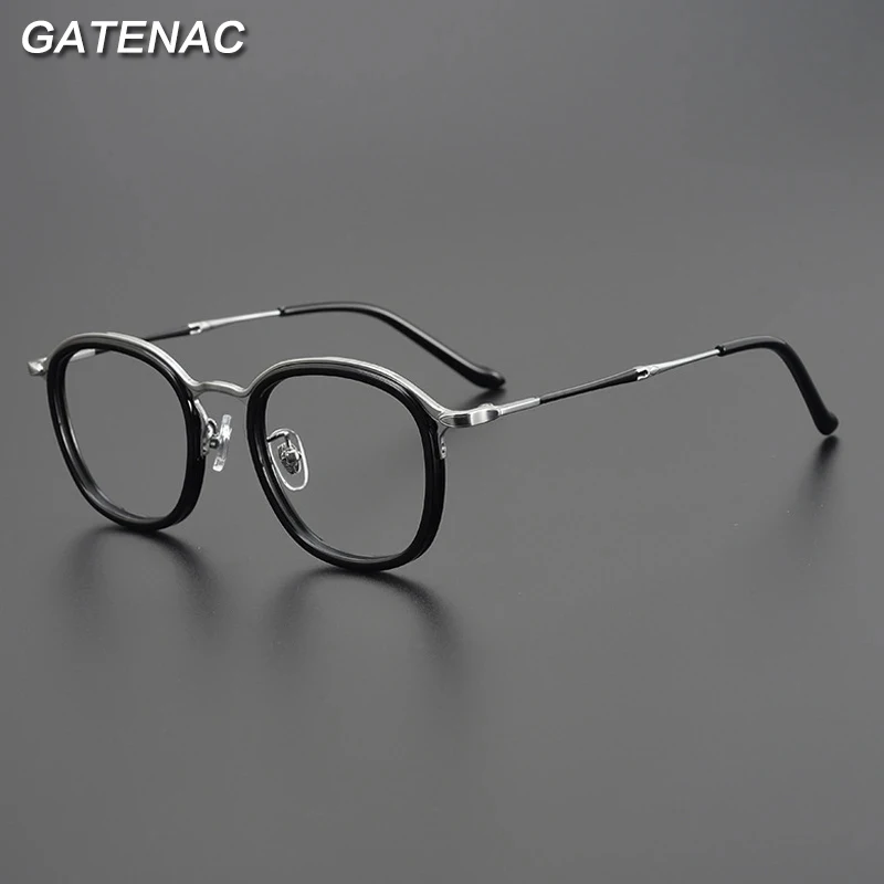 Top Trends: Korea Pure Titanium Eyeglasses Frame Men 2023 New Prescription Myopia Optical Glasses Frame Women Vintage Luxury Brand Eyewear Shoppable Styles