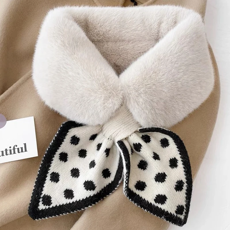 Top Trends: Faux Fur Neck Tie Scarf Women Scarves Wool Rabbit Fur Plush Snood Fur Collar Cute Girl Fake Ties For Ladies Warm Neckerchief Shoppable Styles - Image 2