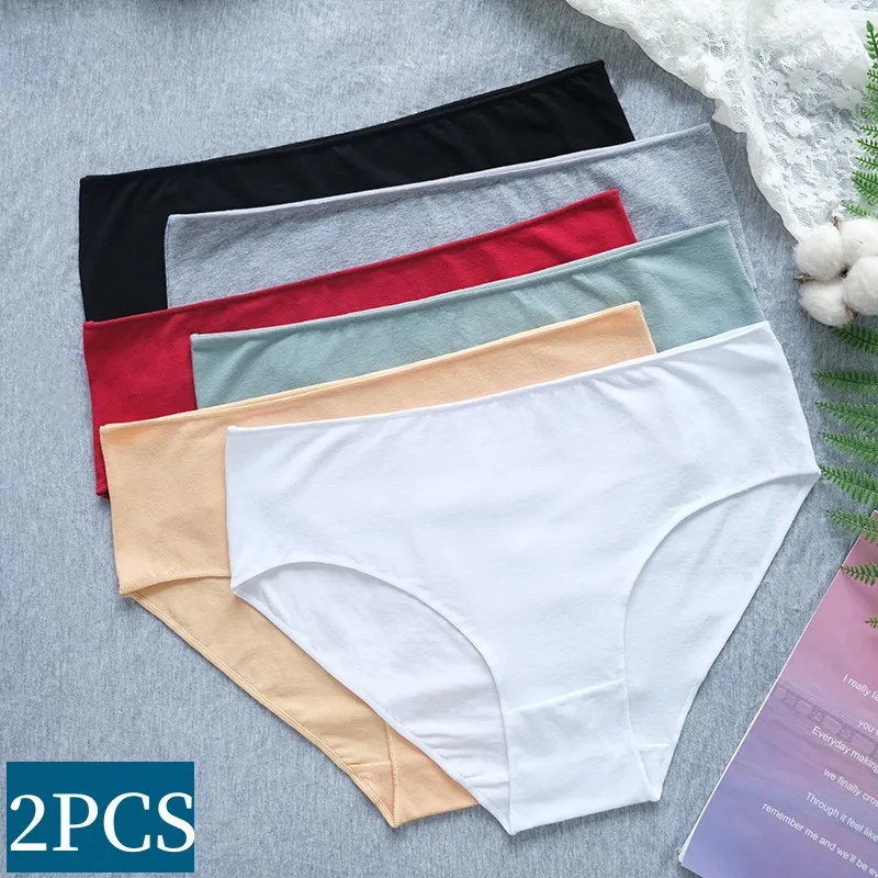 Top Trends: Cotton Briefs Women High Waist Underwear Panties Female Underpants Solid Color Pantys Intimates Comfort Lingerie M-2XL Pantys Shoppable Styles