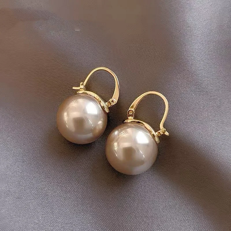 Top Trends: Korean Cute Pearl Drop Earrings For Women Luxury Gold Color U Shape Dangle Wedding Earrings Statement Fashion Jewelry 2022 New Shoppable Styles