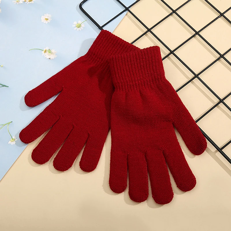 Top Trends: Winter Knitted Gloves Men Women Touch Screen Cold-proof Warm Full Finger Gloves Korean Style All-match Cycling Wool Gloves Shoppable Styles - Image 4