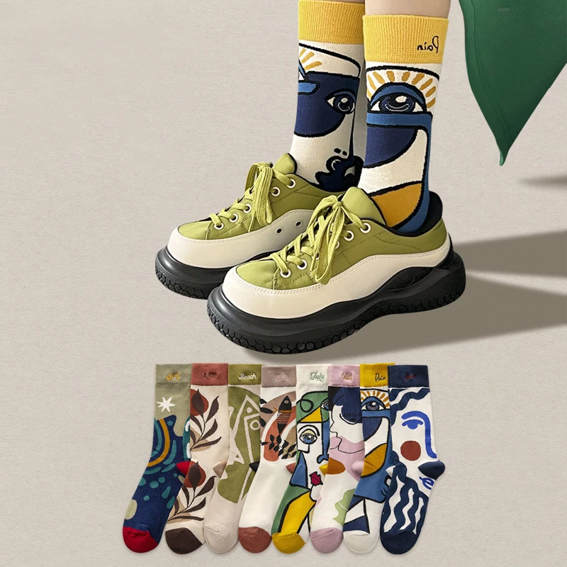 Top Trends: Hot Sale Colorful Cartoon Creative Fashion Vine Graffiti Novelty Men Women Socks Winter Warm Comfortable Cotton Socks Dropship Shoppable Styles