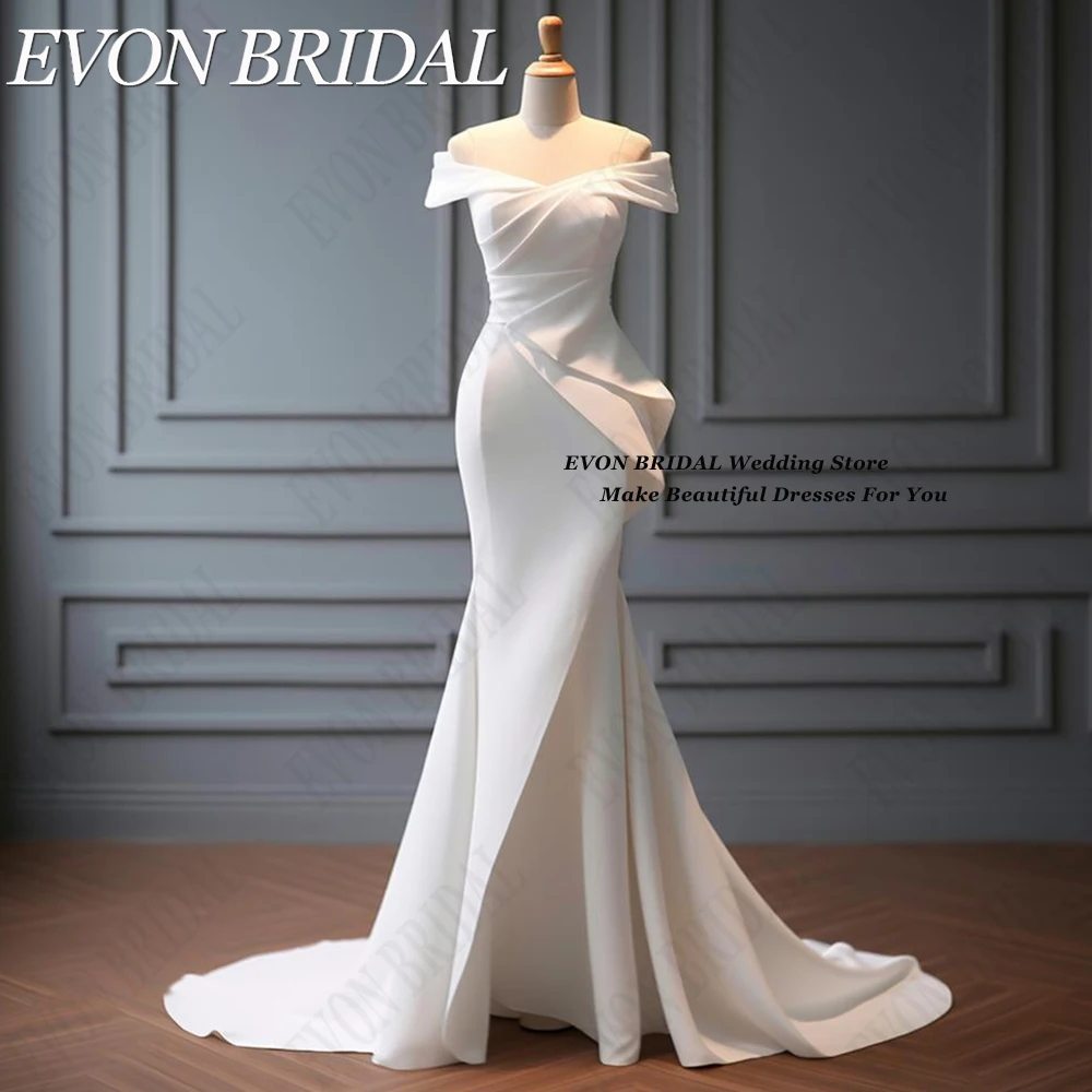 Top Trends: EVON BRIDAL Simple Mermaid Wedding Dresses Korea Bride Dress Plain Stretch A-Line Photos Shoot Formal Party Gowns 오프숄더 원피스 Shoppable Styles