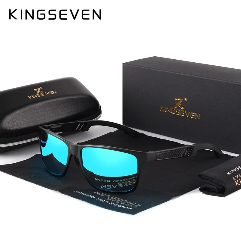 Top Trends: KINGSEVEN Aluminum Square Men / Women Polarized Coating Mirror Sun GlassesEyewear Sunglasses For Men Shoppable Styles