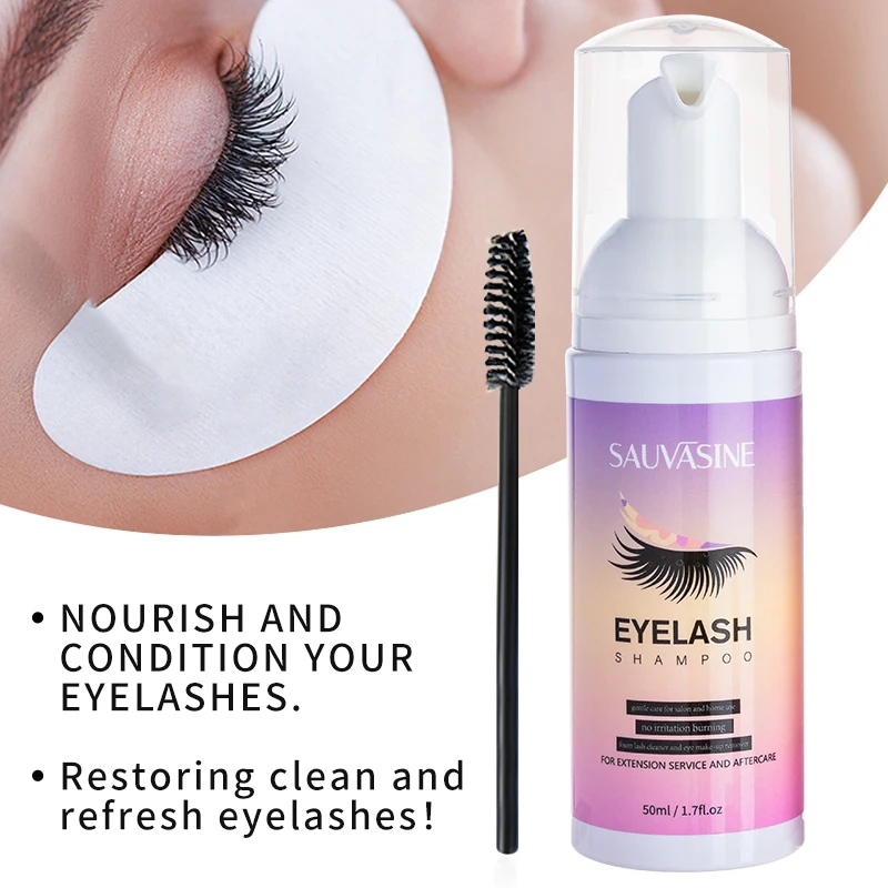 Top Trends: Professional Eyelash Shampoo And Brush For Eyelash Extension Foam Cleanser Individual Flase Eyelash Detergent Makeup Remover Shoppable Styles - Image 3