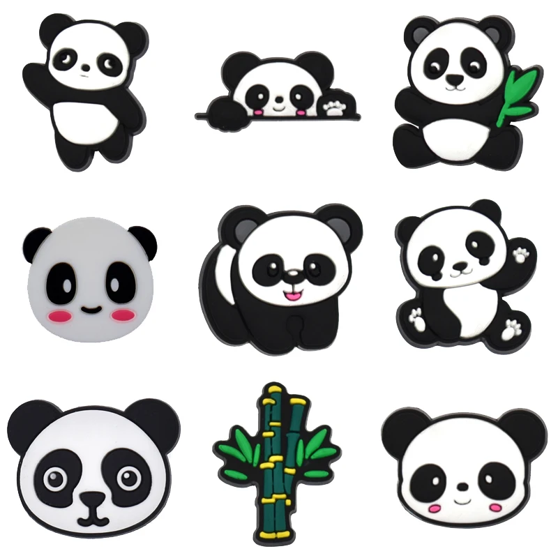 Top Trends: Wholesale 1Pcs PVC Panda For Crocs Charms DIY Badge Women Sandals Buckle Kids Pins Decoration Jeans Wristbands Shoe Accessories Shoppable Styles