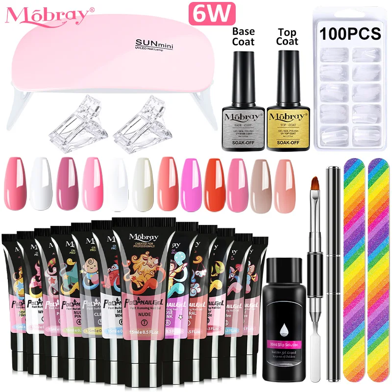 Top Trends: Mobray Poly Nail Gel Set Manicure Set Gel Cuticle Pusher Finger Extend Mold Nail Kit All For Quick Extension Manicure Set Shoppable Styles