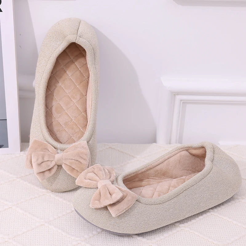 Top Trends: Comwarm New Winter Furry Slippers For Women Short Plush Fluffy Bow Floor House Slippers Ladies Indoor Luxy Fashion Flats Shoes Shoppable Styles