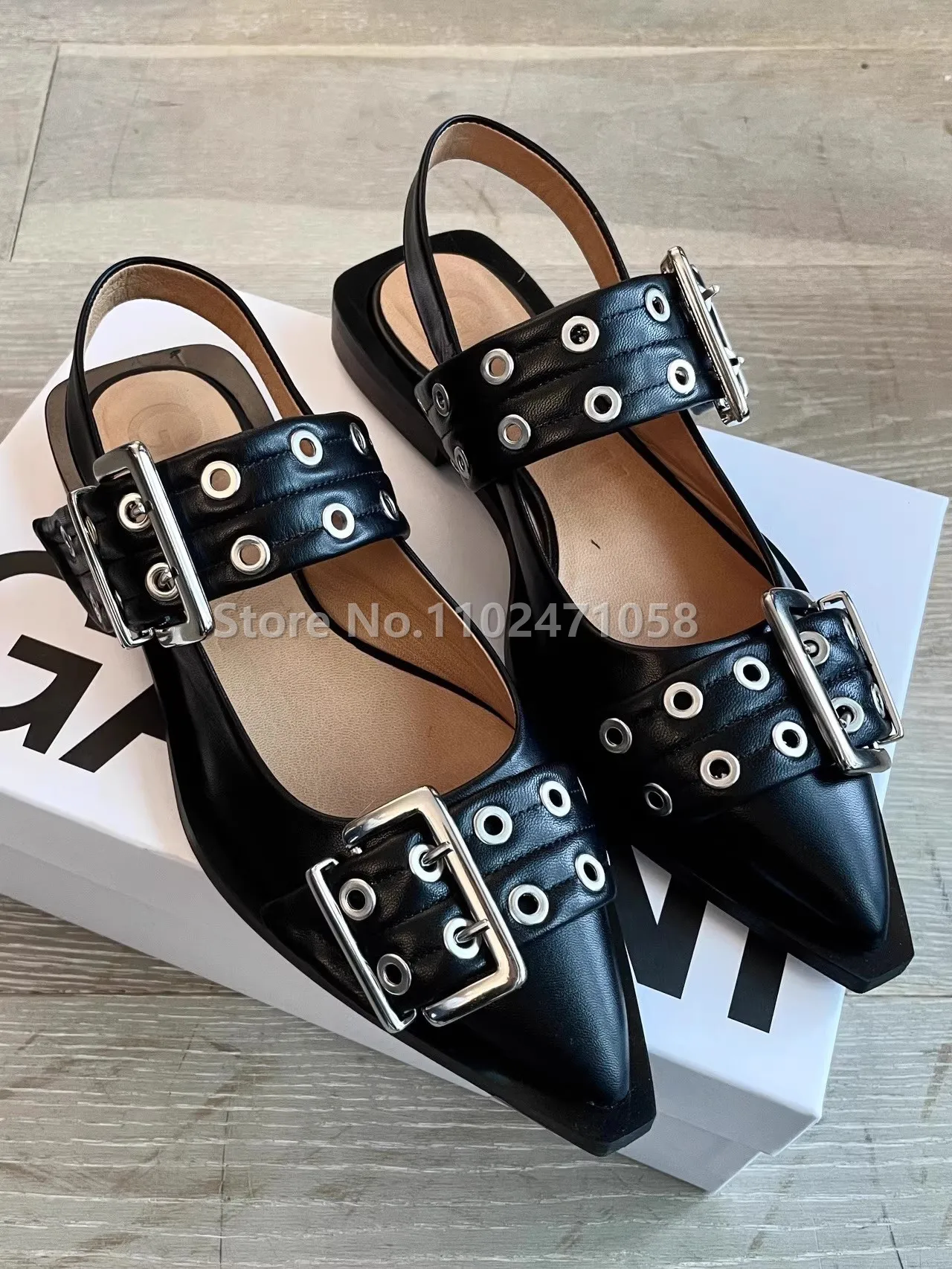 Top Trends: Hollow Out One Strap Women Mary Janes Retro Pointed Toe Chunky Heel Shallow Slingback Pumps Belt Buckle Ladies Flats Shoes Shoppable Styles