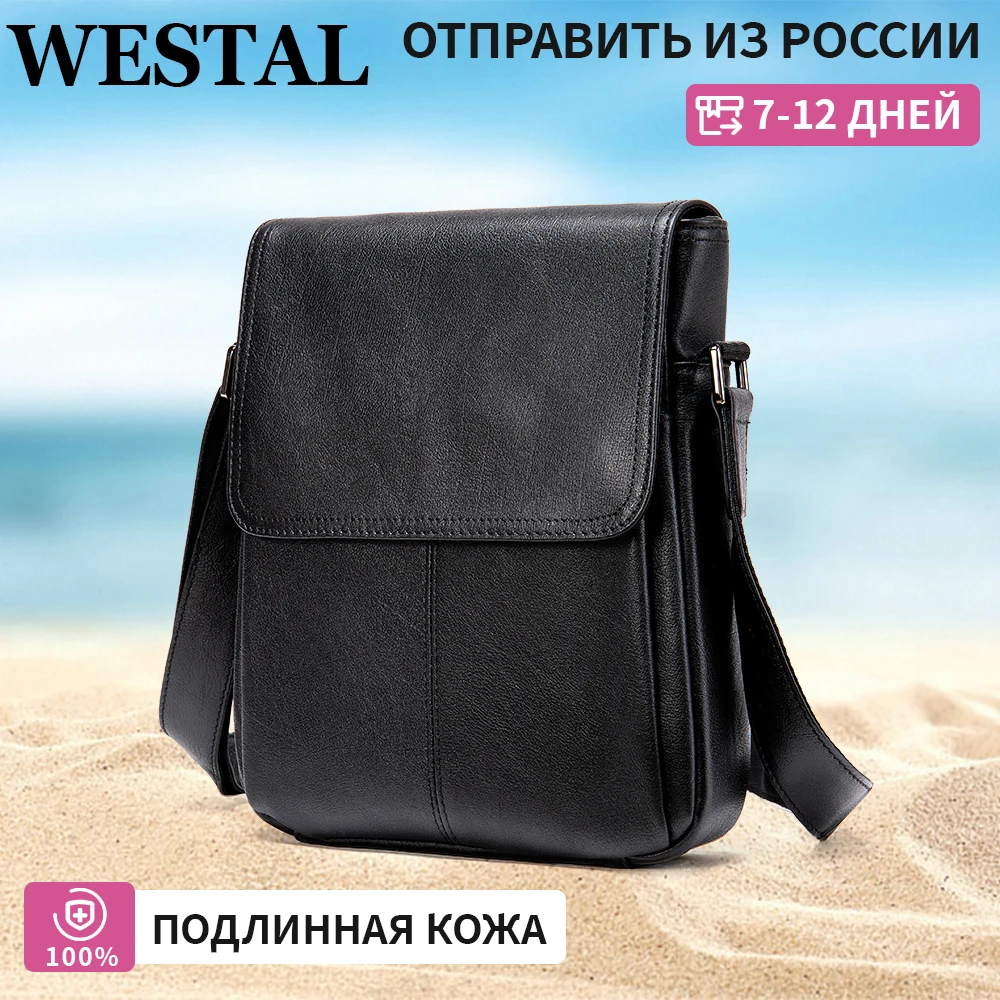 Top Trends: WESTAL Genuine Leather Men's Shoulder Bag Husband Black Messenger Bags Male Side Bags Men's Bags Casual Crossbody Man Handbags Shoppable Styles