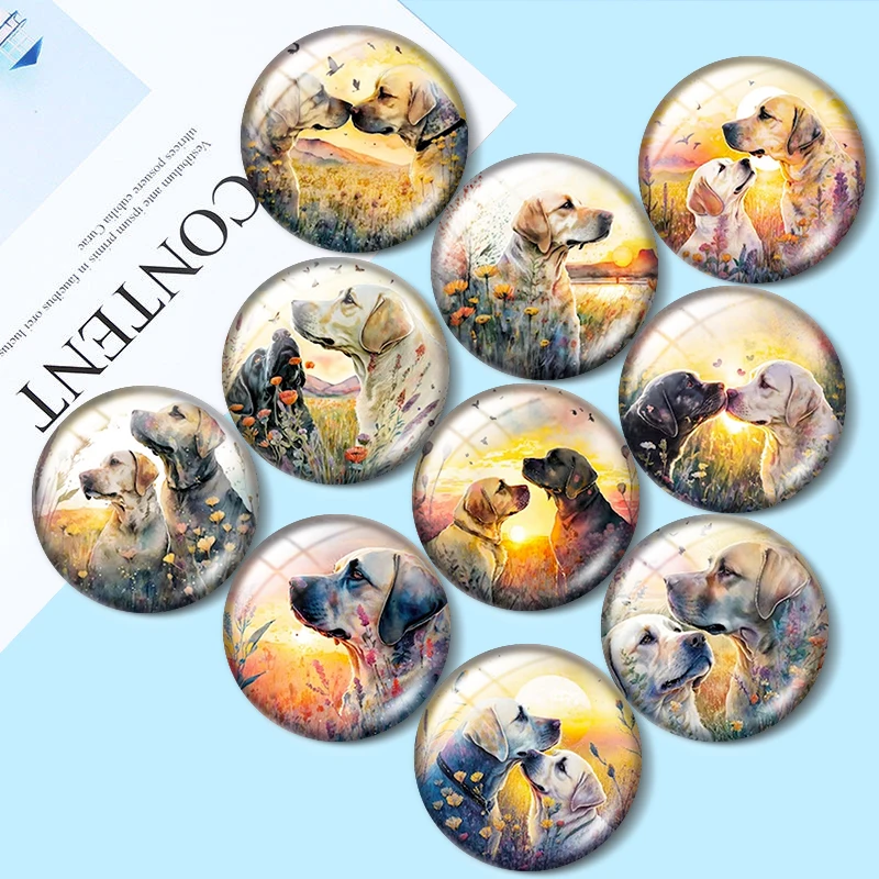 Top Trends: Sunrise Dog Clipart 10pcs 12mm / 16mm / 18mm Round Photo Glass Cabochon Demo Flat Back Making Findings Shoppable Styles